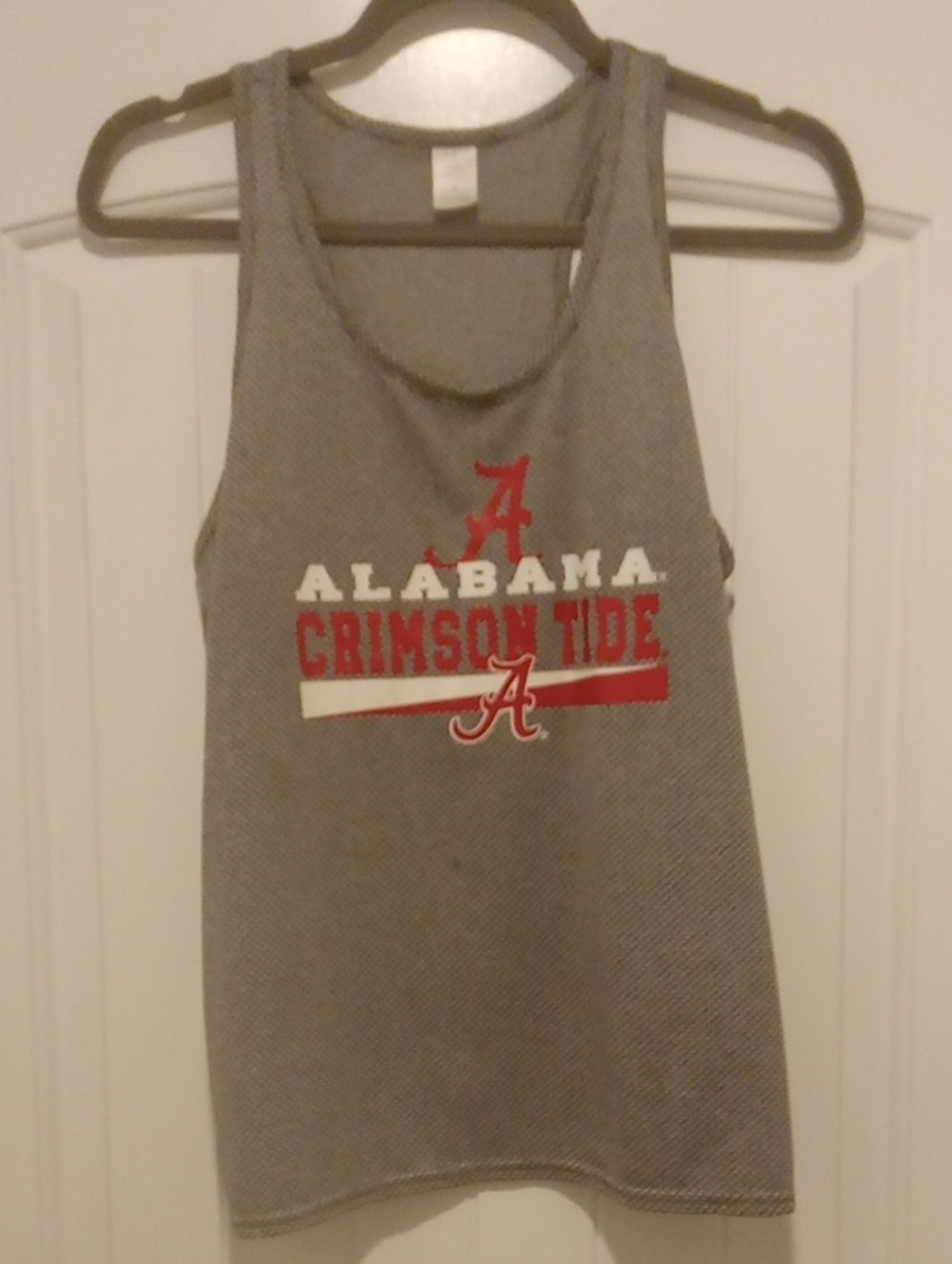 Alabama Crimson Tide Gray Racerback Tank Top with Red Logo